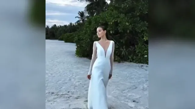 Невеста Лепса Аврора Киба в свадебном платье появилась на пляже